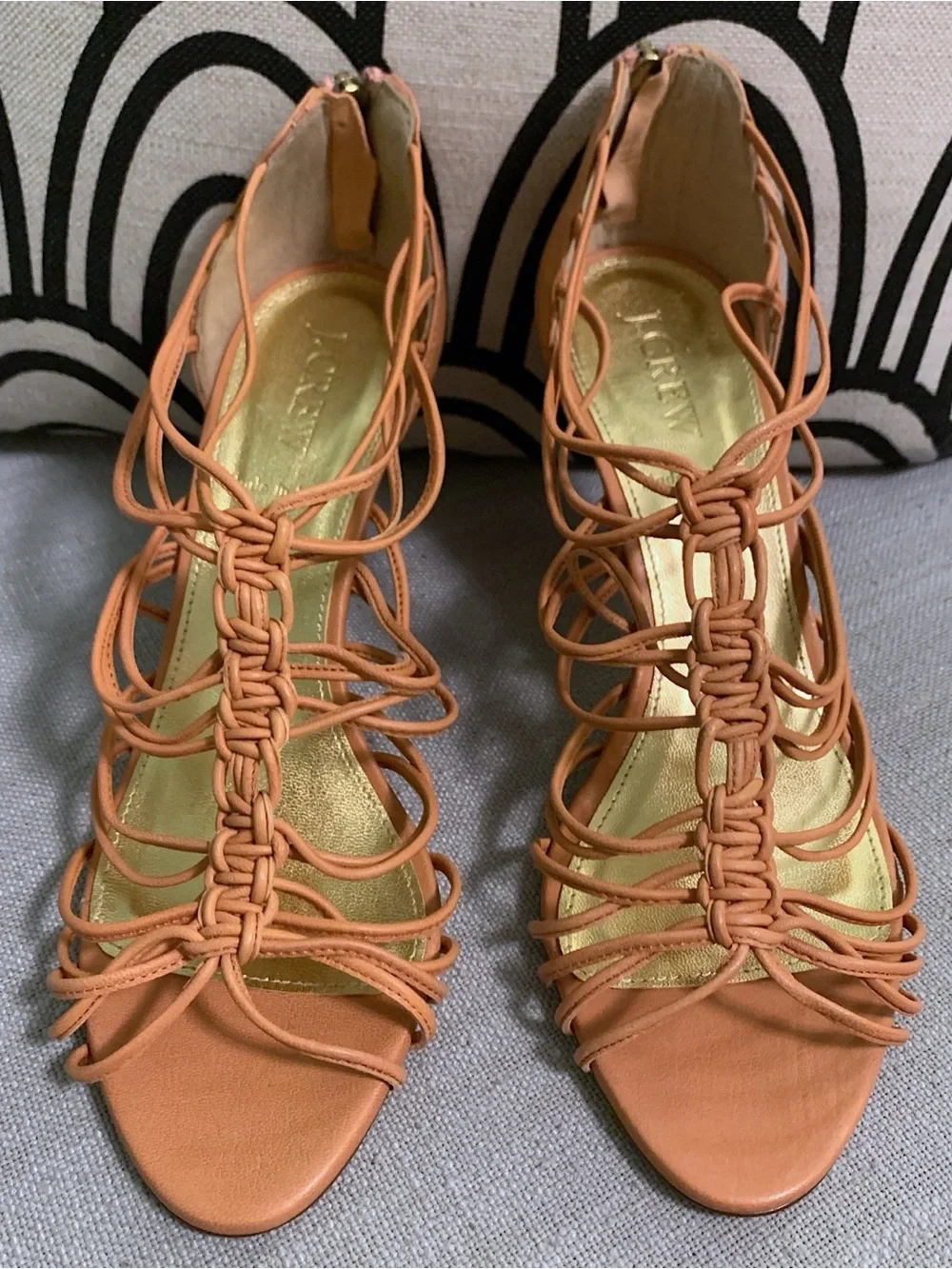 J. Crew Braided T-Strap Sandals in Terracotta Size 7
